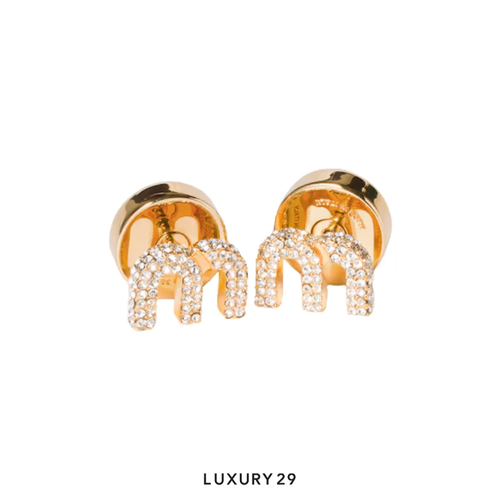 MIU MIU The iconic Miu Miu lettering logo Gold(Free Size, Gold)