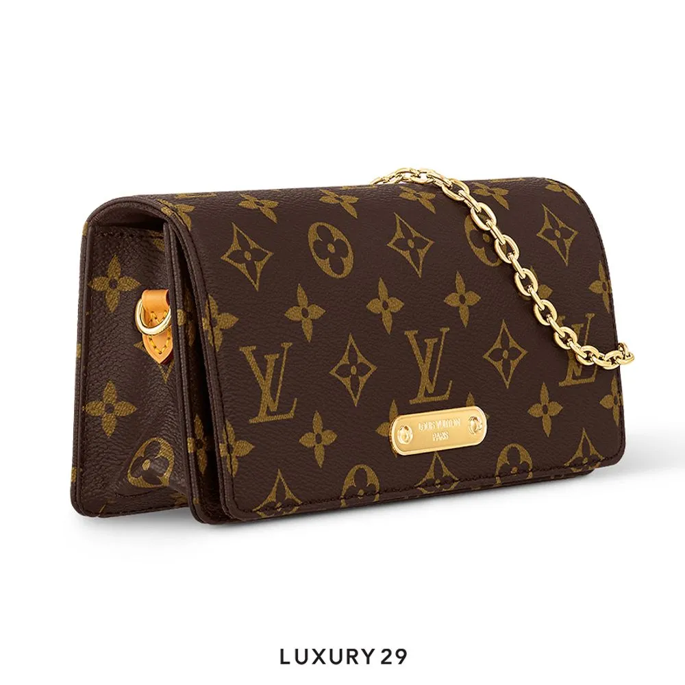 Louis Vuitton LV Lily Wallet On Chain Bag Microfibre lining Monogram coated canvas(Small, Brown)