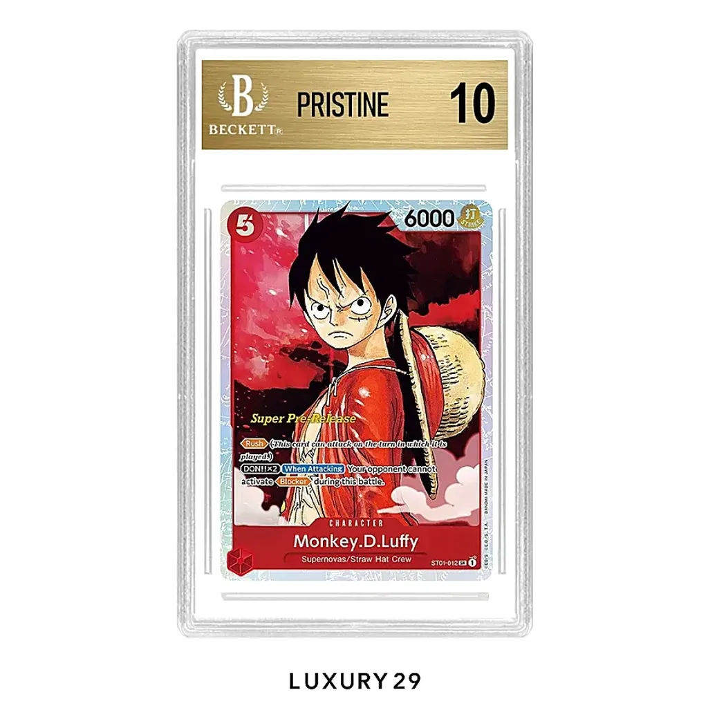 One Piece Super Pre-Release Starter Deck 1: Straw Hat Crew Monkey.D.Luffy (012) (BGS10)(Small, Red)