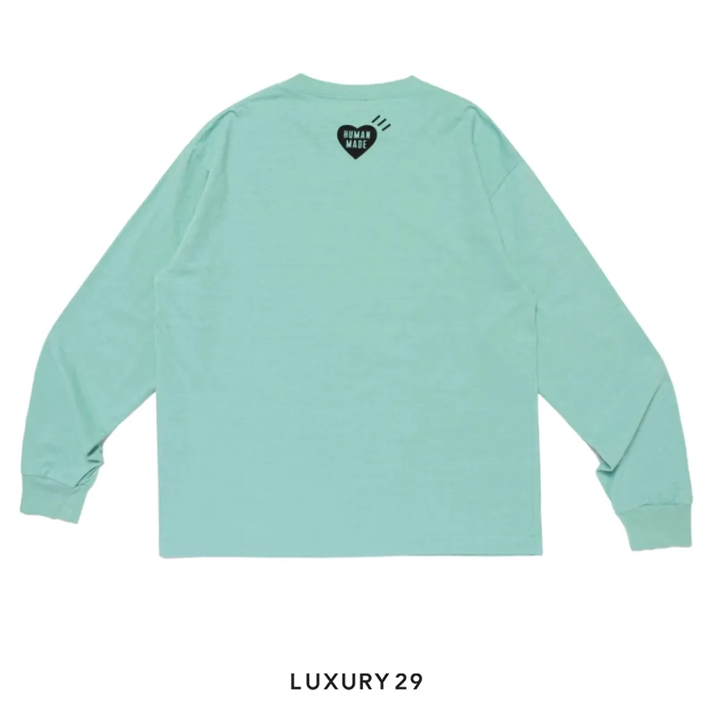 Human Made Graphic L/S T-Shirt Mint(L, Blue)