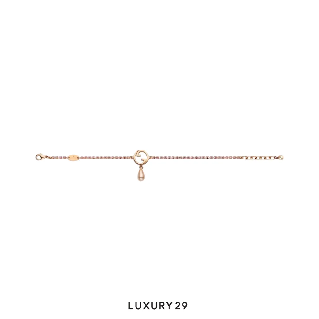 Gucci Blondie crystal bracelet Rose Gold(Free Size, Pink)