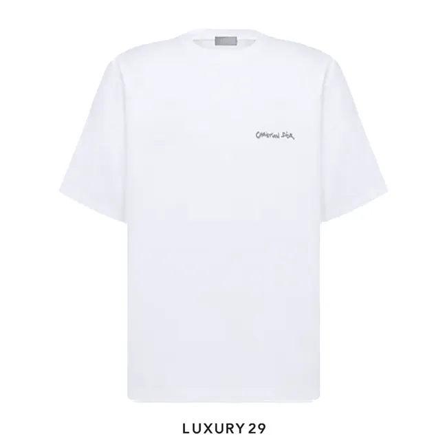 Dior Tag T-shirt, Relaxed Fit White Cotton Jersey