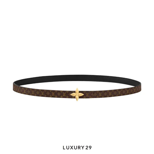 Louis Vuitton LV Mini Flowergram belt 15mm wide reversible Black (90cm)