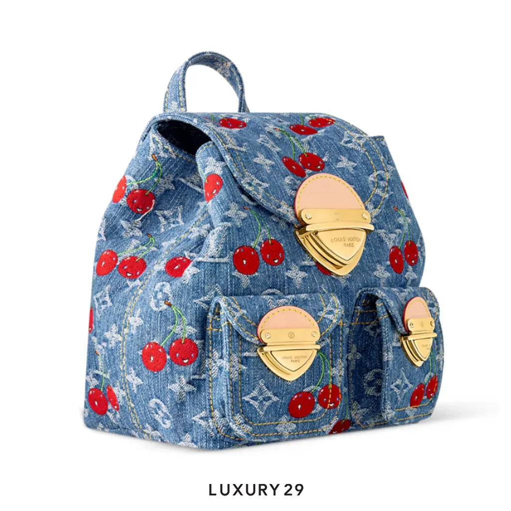 Louis Vuitton LV x TM - Venice NM bag Monogram cherry denim Blue(Small, Blue)