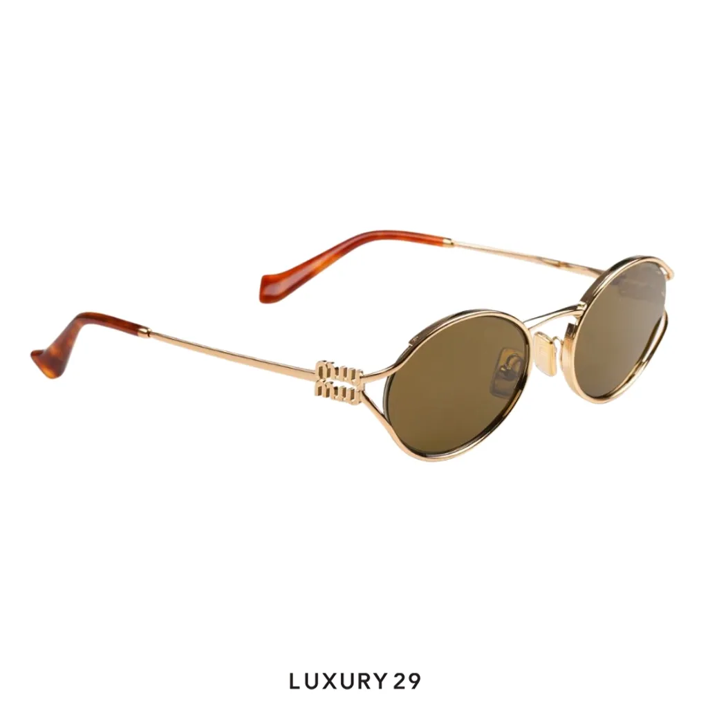 Miu Miu Logo sunglasses Loden Lenses(Free Size, Brown)