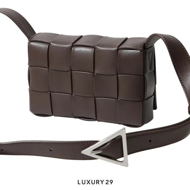 Bottega Veneta Chocolate Leather Small Cassette Crossbody Bag