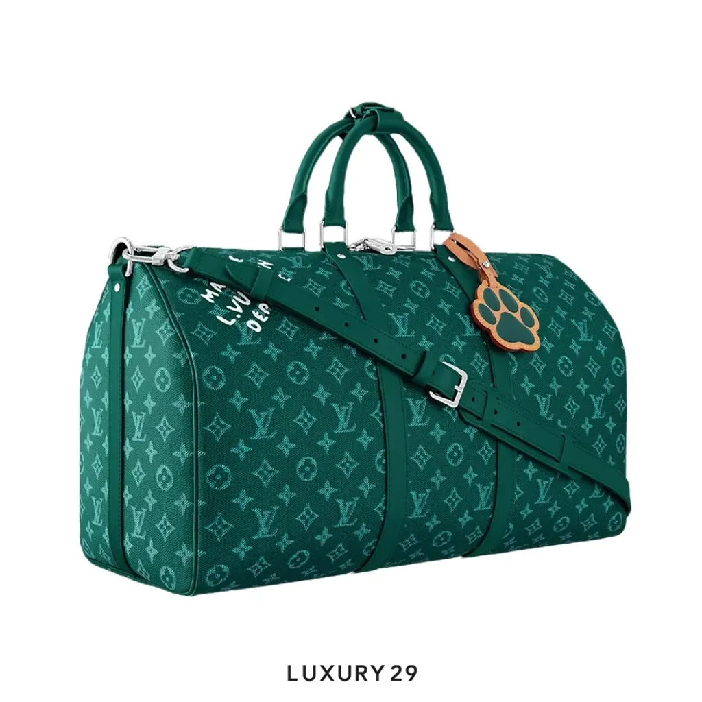 Louis Vuitton LV Keepall Bandouliere 50 green(Medium, Green)