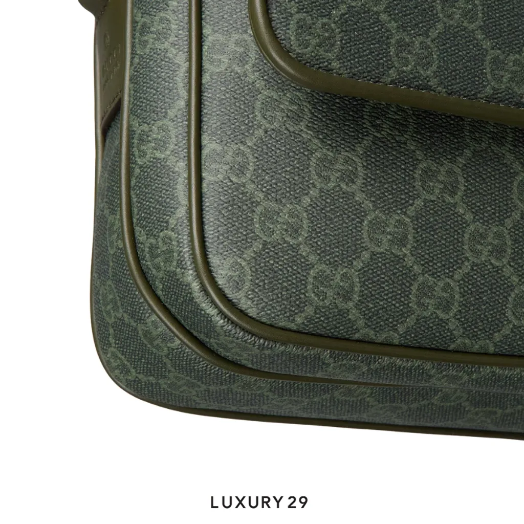 Gucci GG Monogram small crossbody bag Forest green GG Monogram coated fabric(Small, Green)