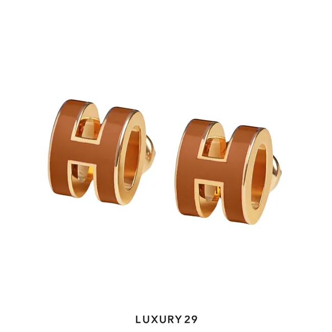 Hermes Mini Pop H Gold earrings New Gold
