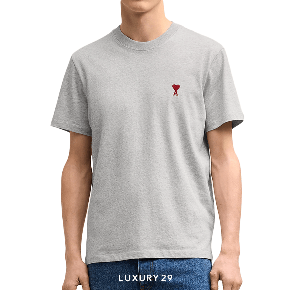 AMI DE COEUR RED T-SHIRT HEATHER GREY(M, Grey)