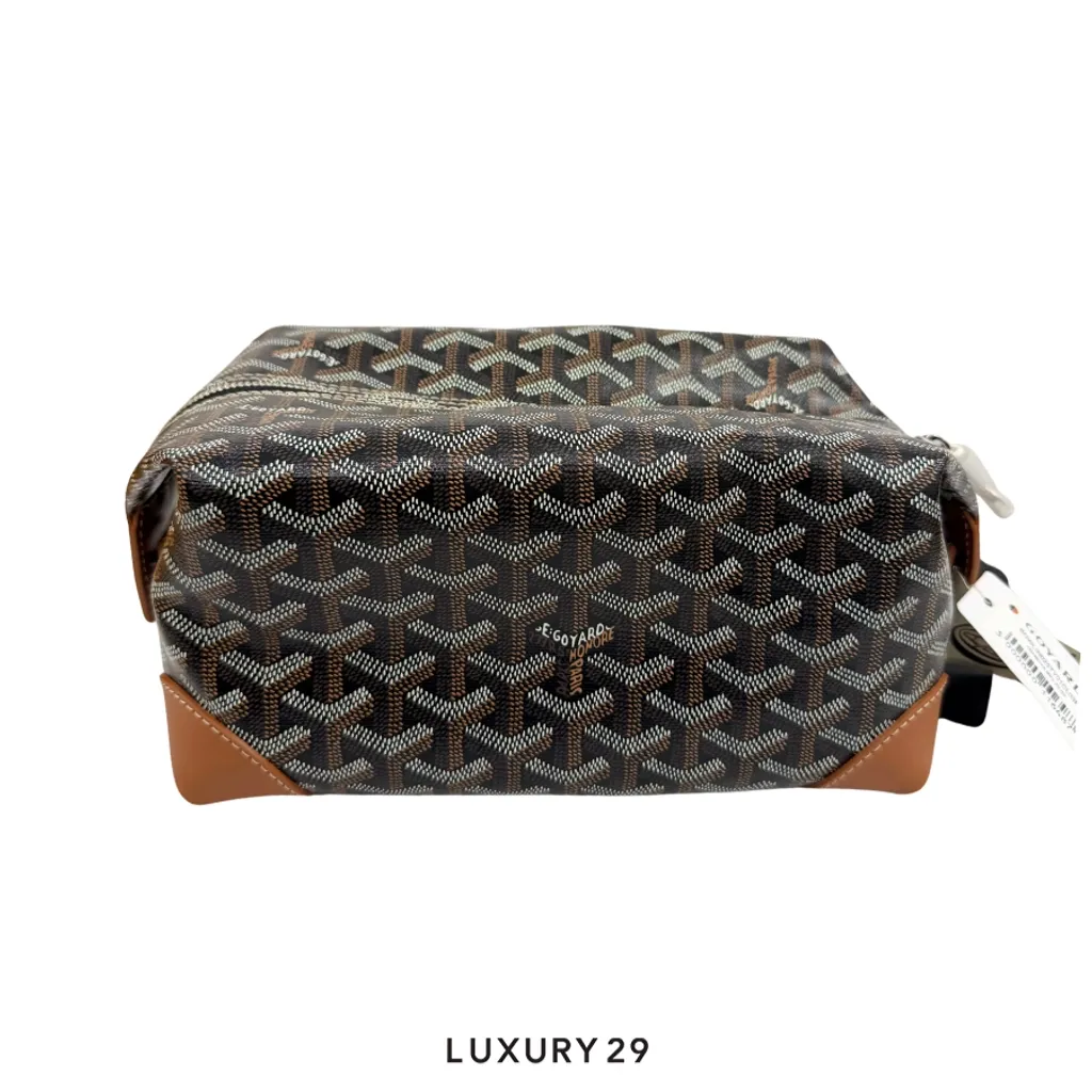 Goyard Bowling 25 Toiletry Bag Black & Tan(Small, Black)