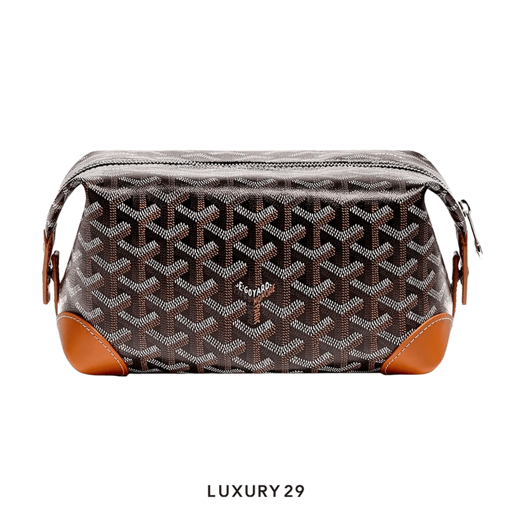 Goyard Bowling 25 Toiletry Bag Black & Tan(Small, Black)