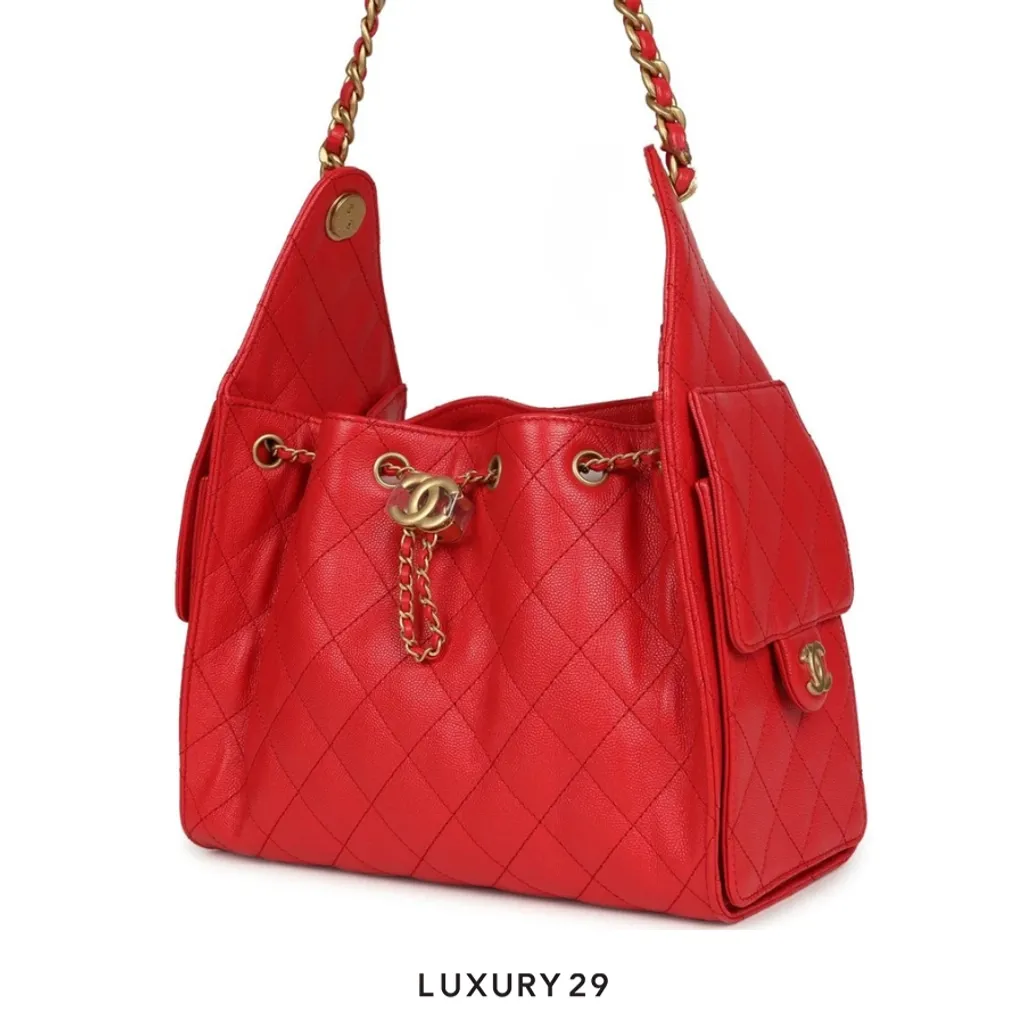 Chanel 25 Small Handbag Grained Calfskin & Gold-Tone Metal Dark Red(Small, Red)