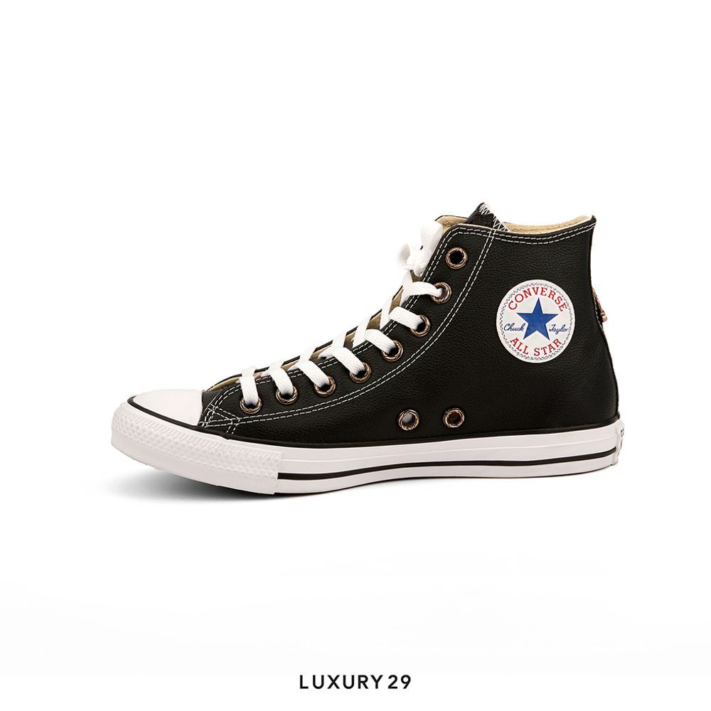 Converse Chuck Taylor All Star Leather Black(M)(42.5, Black)