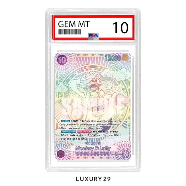 One Piece Monkey.D.Luffy  (SP)  (Silver) A Fist of Divine Speed SEC  (ENG) OP05-119  (PSA10)