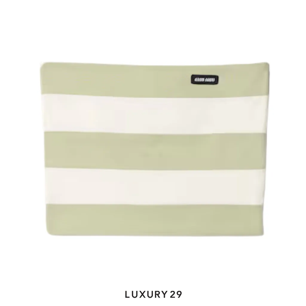 MIU MIU Striped jersey top Pale Rose/Agave(XS, Green)