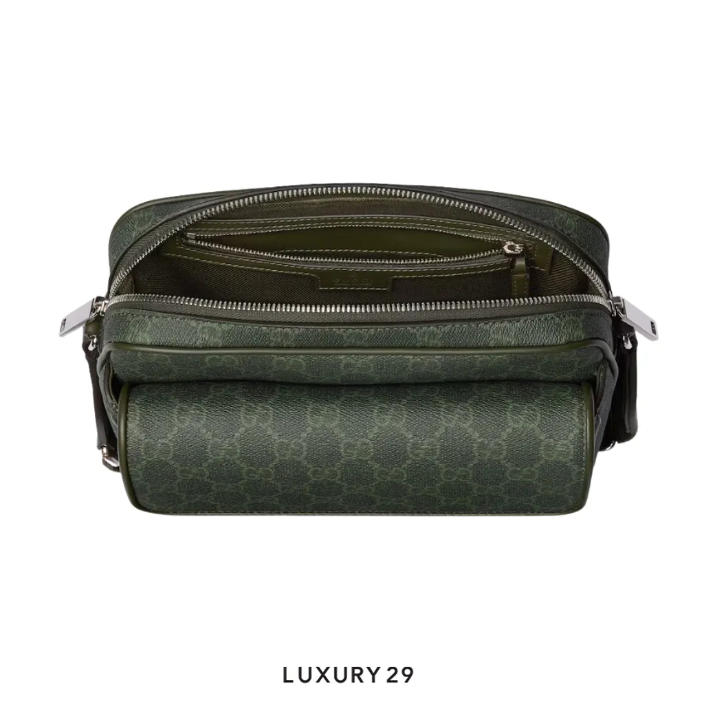 Gucci GG Monogram small crossbody bag Forest green GG Monogram coated fabric(Small, Green)