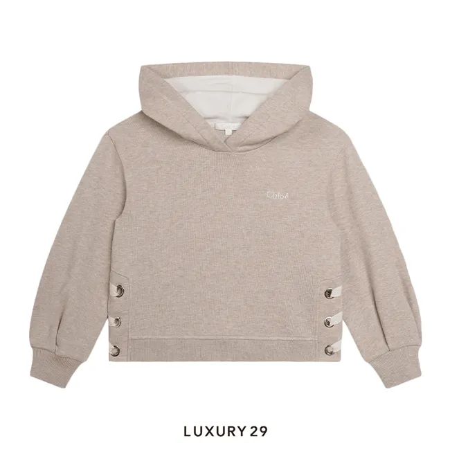 Kid CHLOE Hooded Sweatshirt Beige Marl