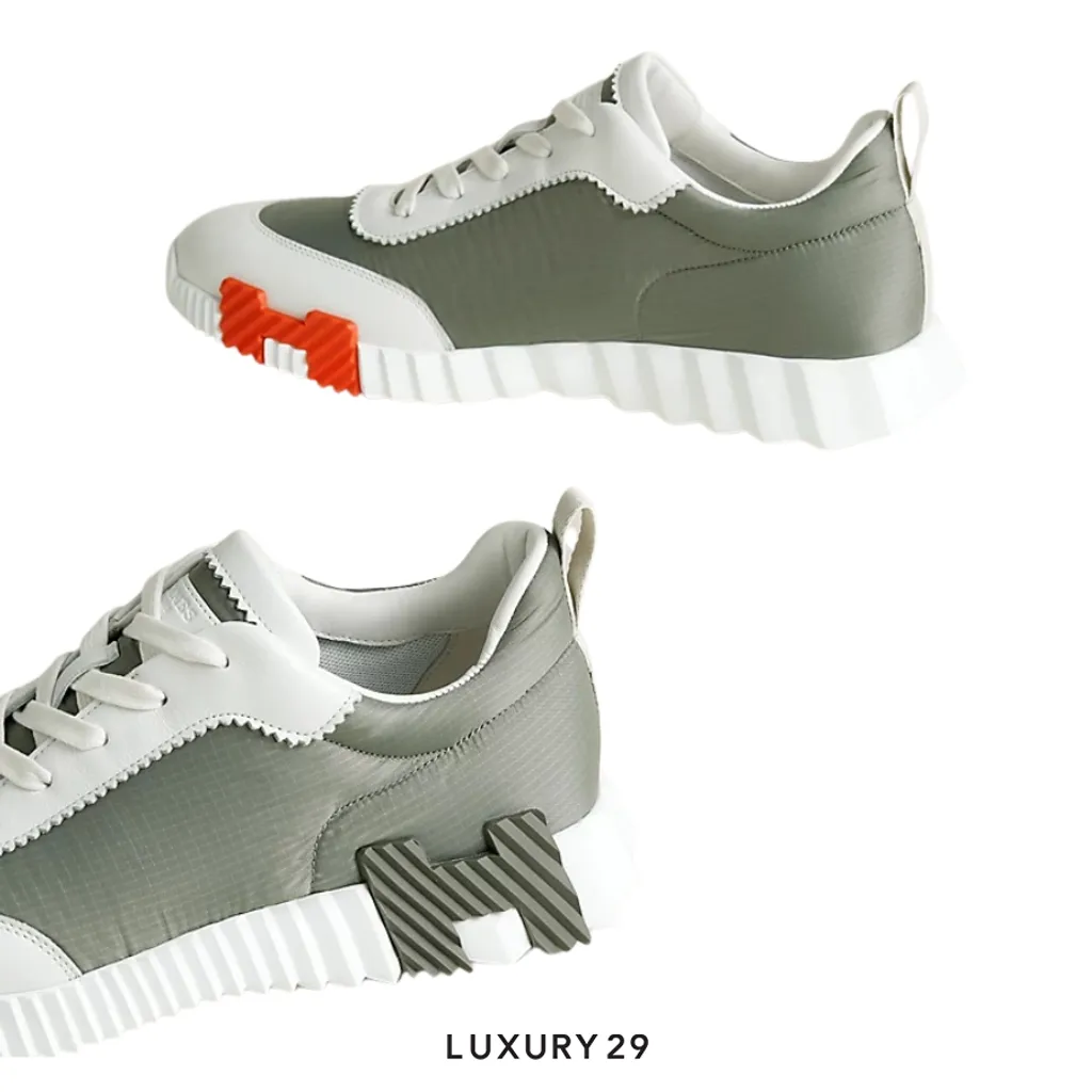 HERMES Sneakers Bouncing etoupe / blanc(45, Grey)