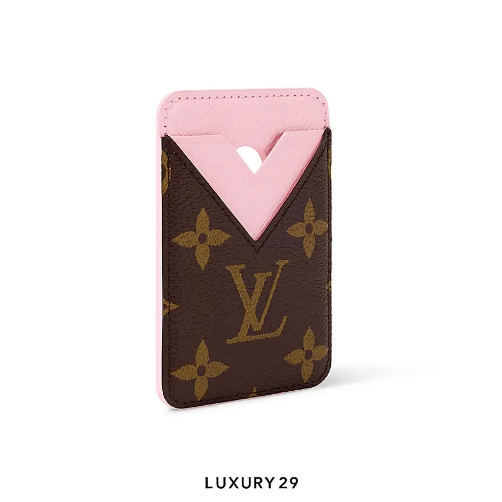 Louis Vuitton LV Magnetic Card Holder Monogram Fresh Pink(Small, Pink)