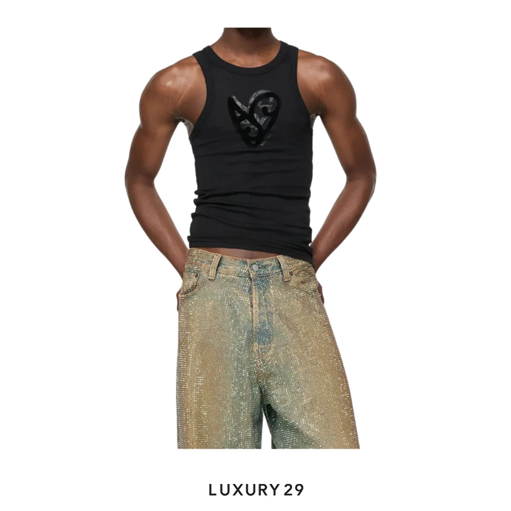 Acne Studios Logo tank top Black(S, Black)