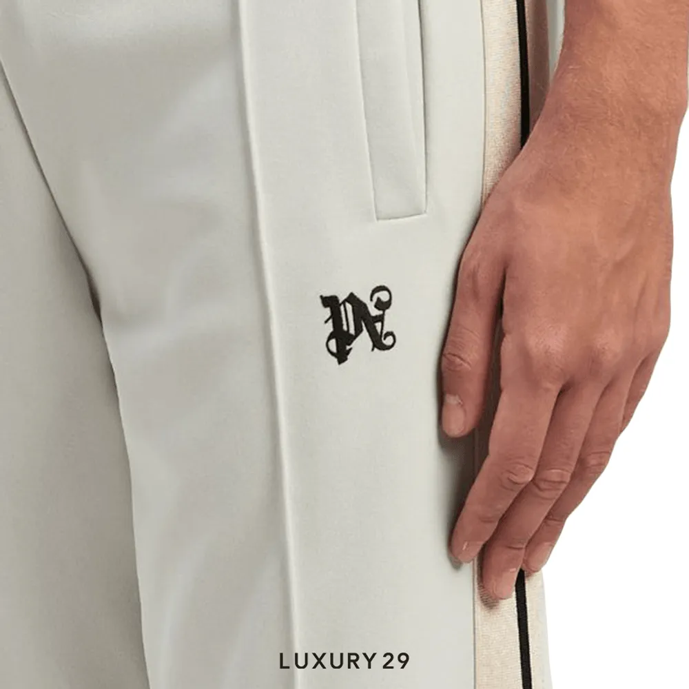 Palm Angels Monogram Track Pants Light Grey Black(M, Grey)