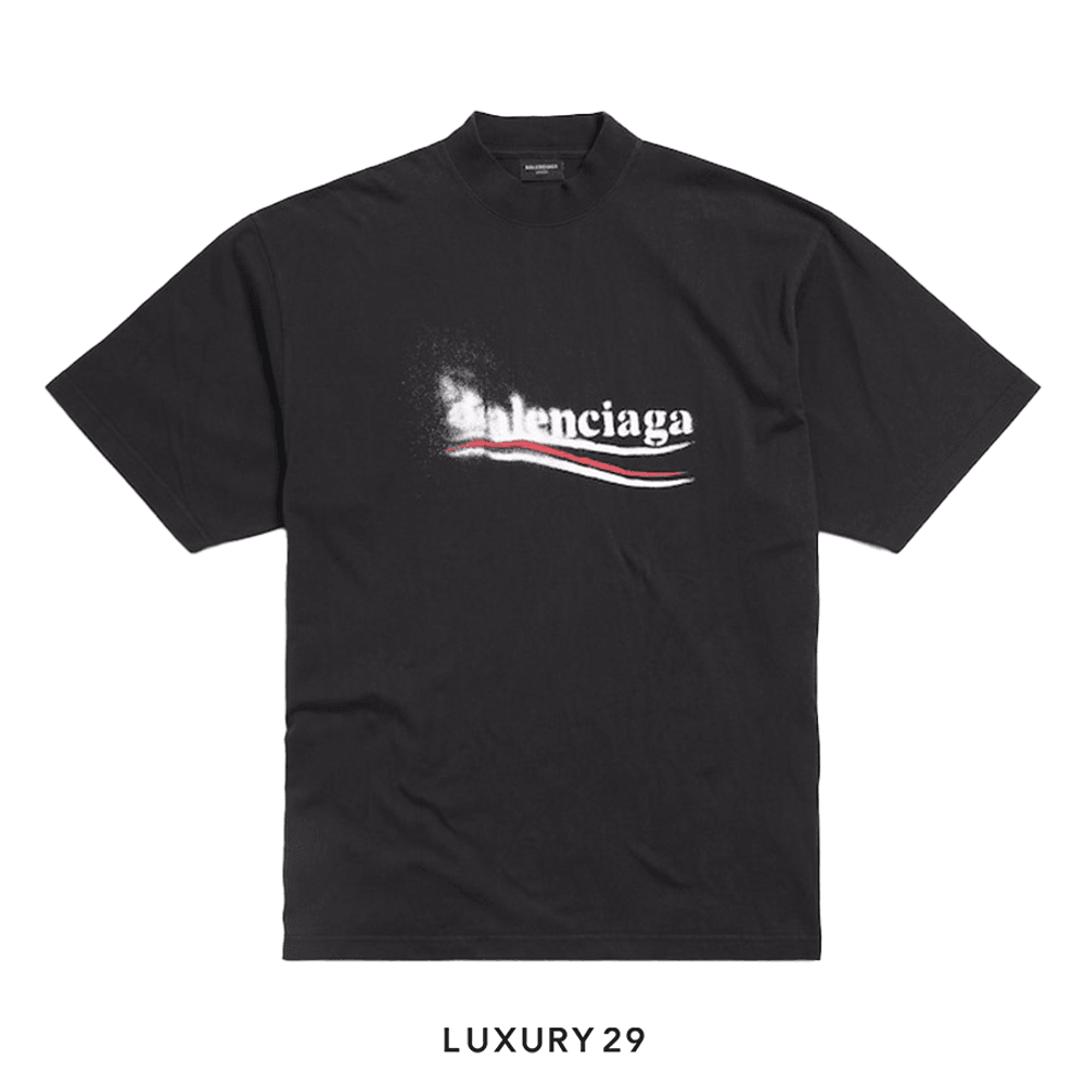 Balenciaga Political Stencil T-shirt Medium Fit in Black(S, Black)