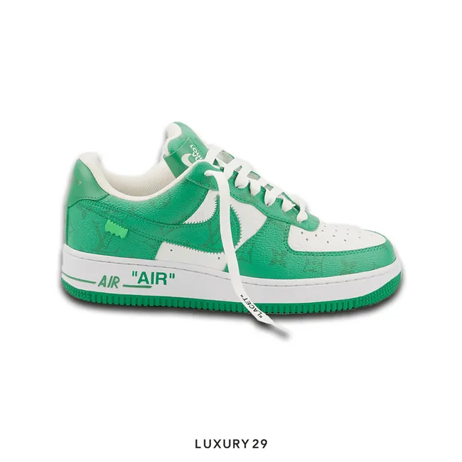 Louis Vuitton LV Nike Air Force 1 Low By Virgil Abloh White Green Royal (M)