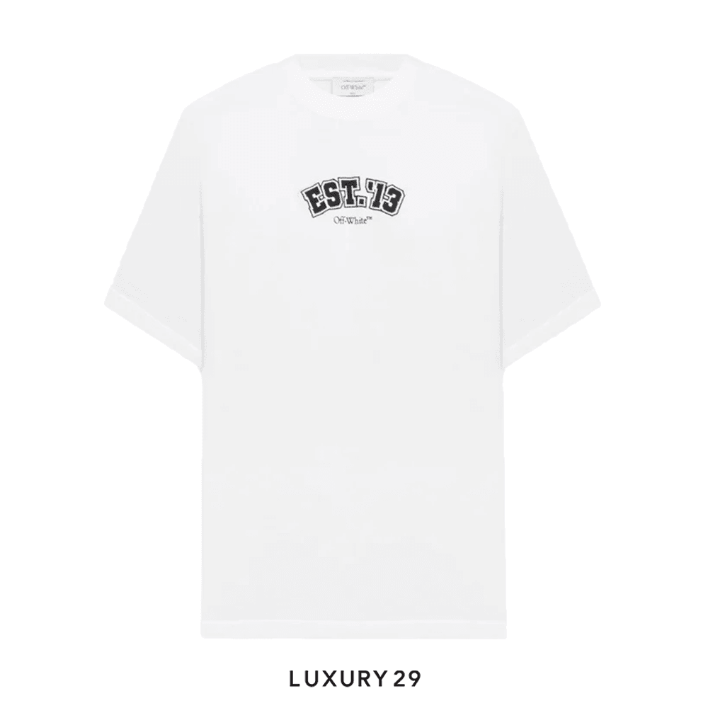 Off-White LOGIC WHITE T-SHIRT WITH PRINT(M, White)