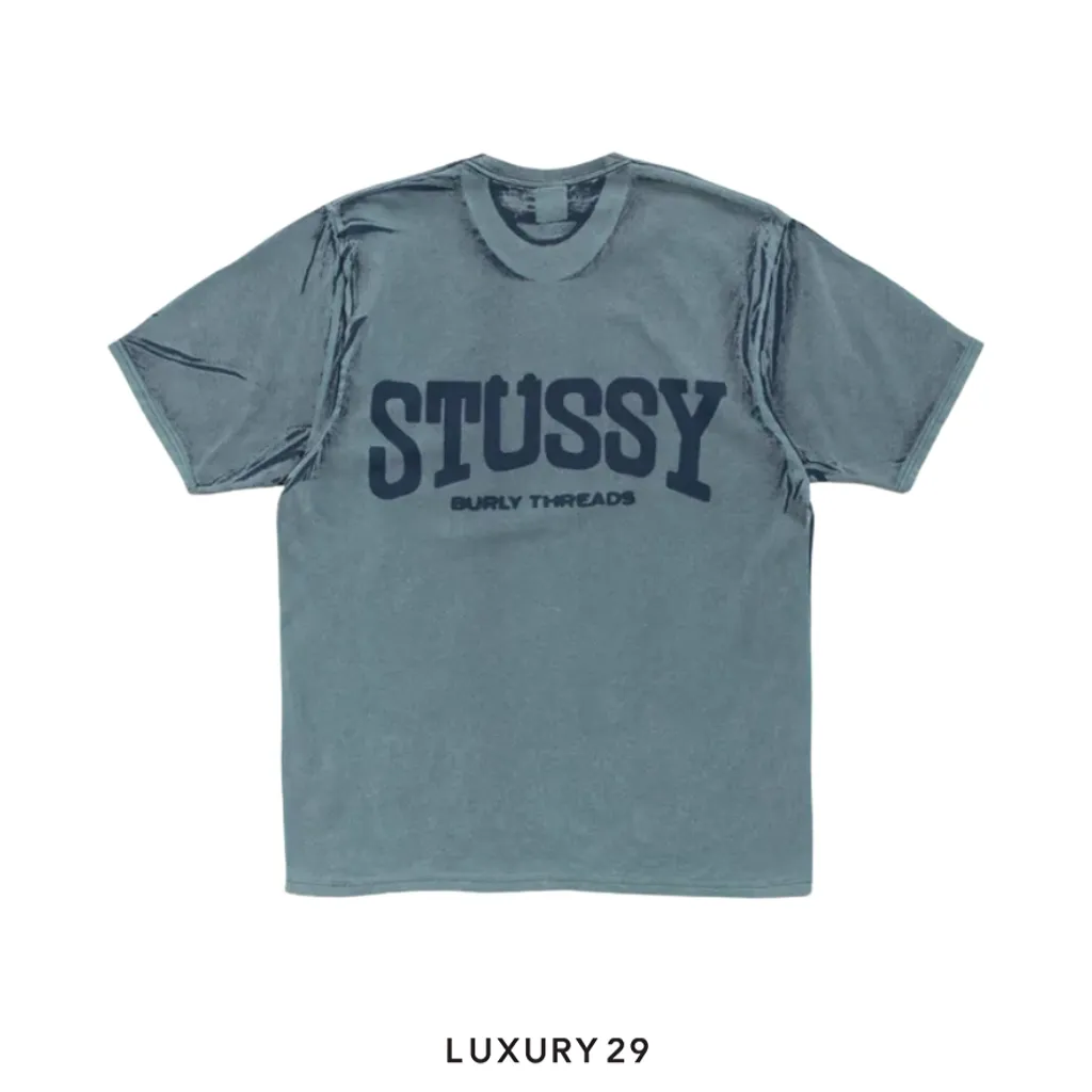 STUSSY BURLY STONE WASHED TEE NAVY(S, Blue)