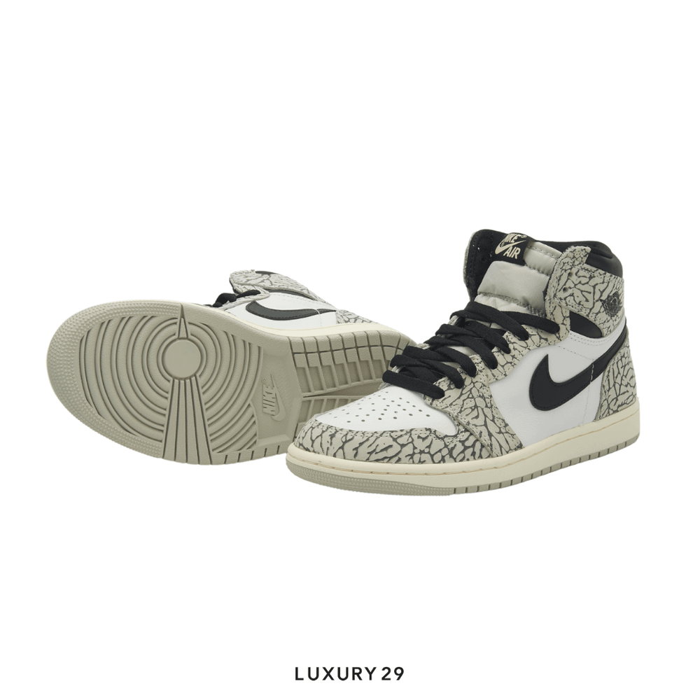 Nike Jordan 1 Retro High OG White Cement(36.5, Grey)