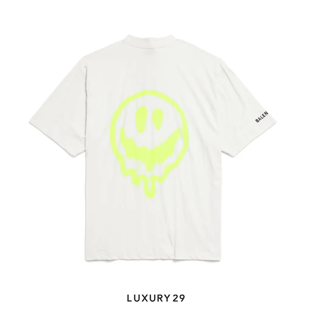 Balenciaga Hi There + Dripley T-shirt Medium Fit in Dirty White(M, White)