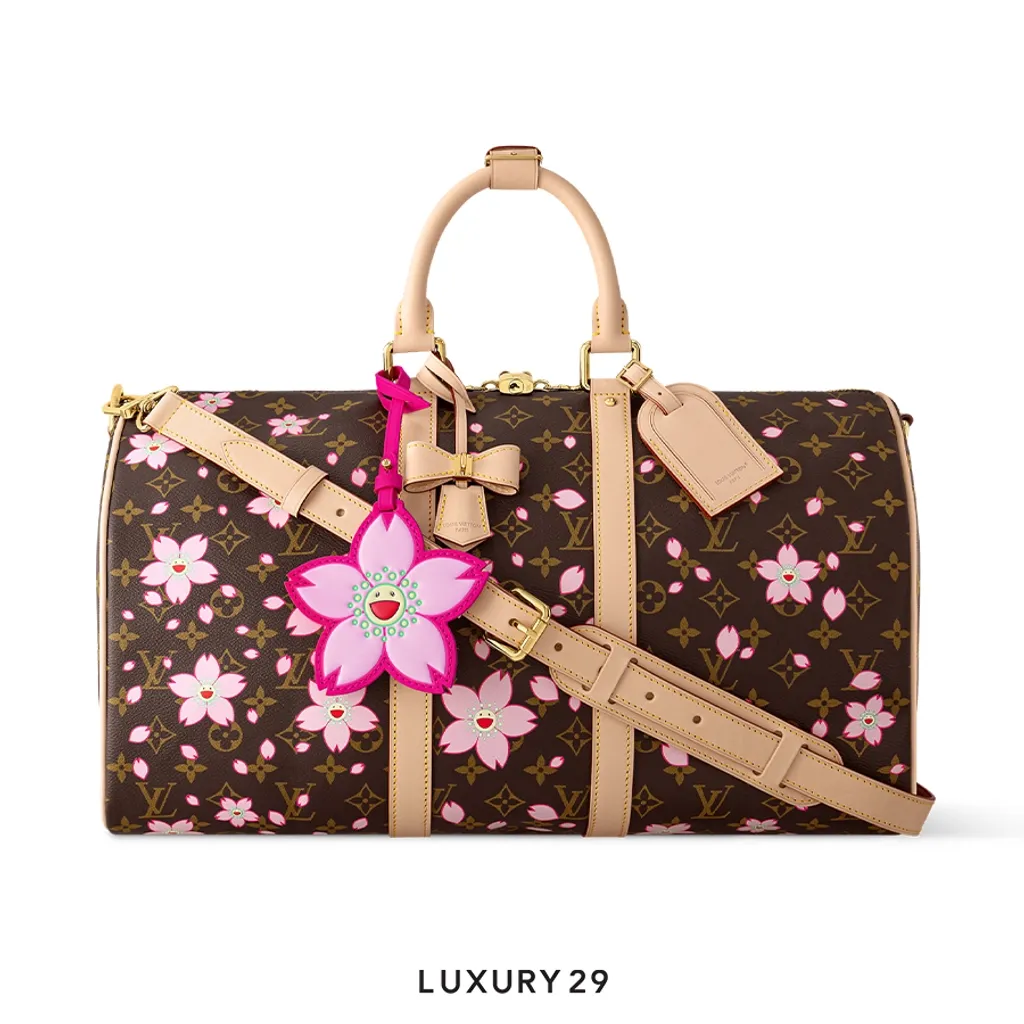 LOUIS VUITTON LV x TM - Keepall Bandouliere 45 Sakura Brown(Small, Brown)