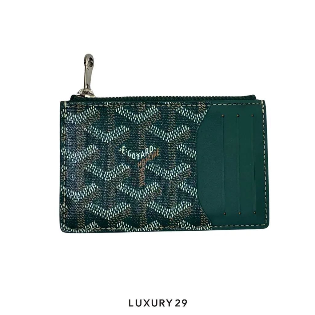 Goyard Bourbon zipped card holder Green(Small, Green)