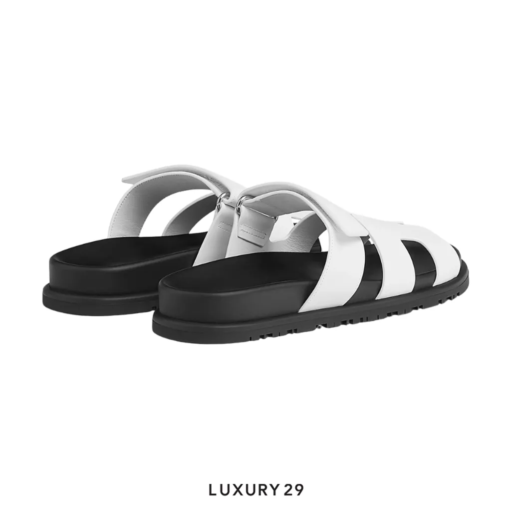 Hermes Chypre Sandals blanc(39, White)