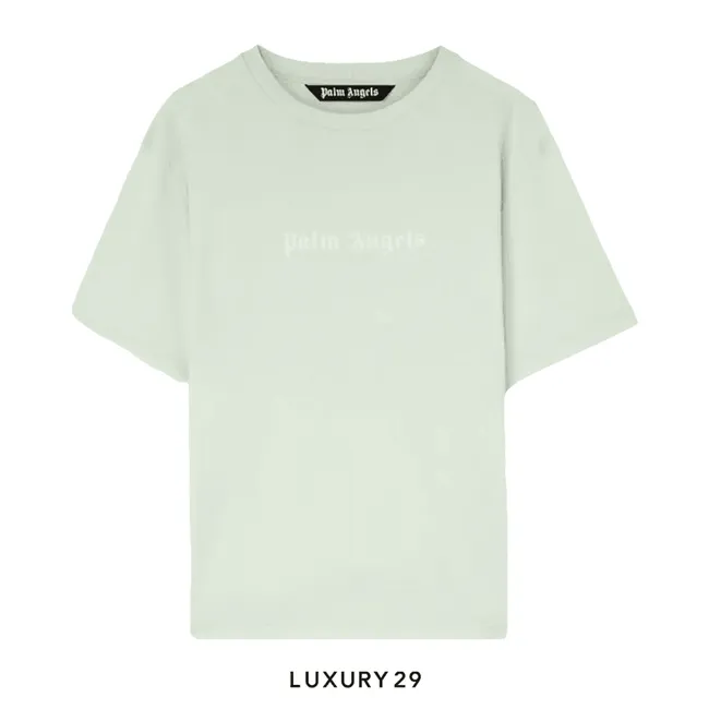 Palm Angels SLIM FIT T-SHIRT MINT OFF WHITE