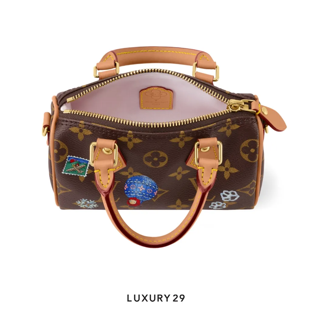 Louis Vuitton LV Nano Speedy Bag Monogram Snowy Pearl Coated canvas(Mini, Brown)