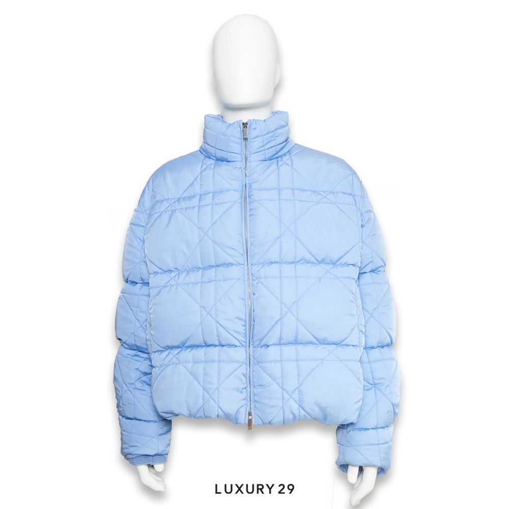 Dior by ERL DOWN JACKET Blue Technical Canvas(3XL, Blue)