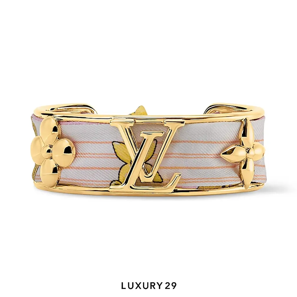 Louis Vuitton LV Initiales Silk Bracelet Pink(Small, Pink)