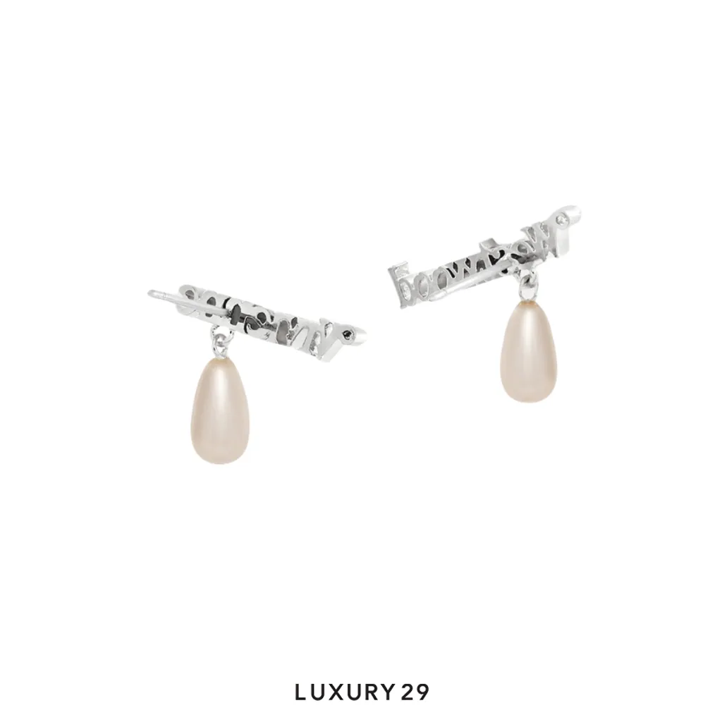 Vivienne westwood Amelia Earrings platinum cream pearl(Free Size, Silver)