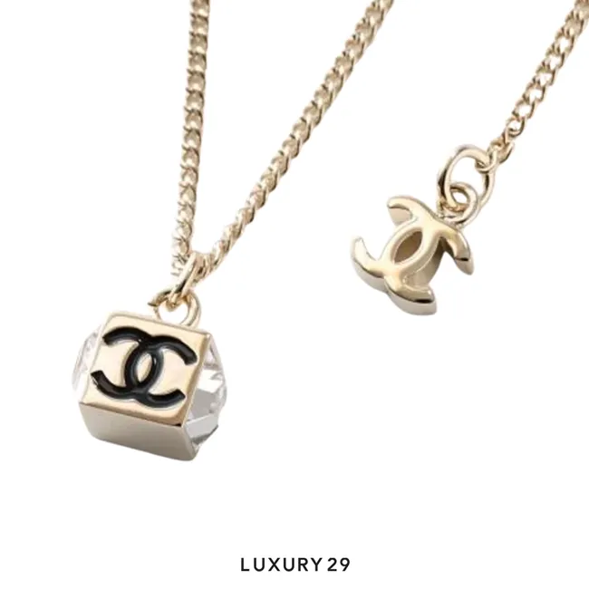 CHANEL Necklace cube Gold