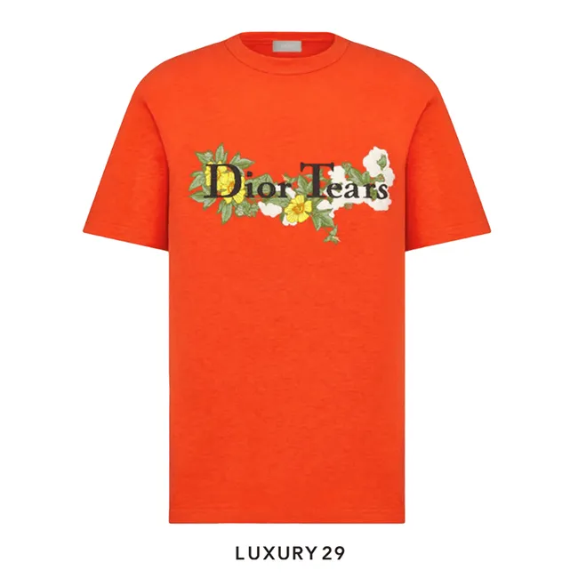 Dior Relaxed-Fit TEARS T-Shirt Red Slub Cotton Jersey