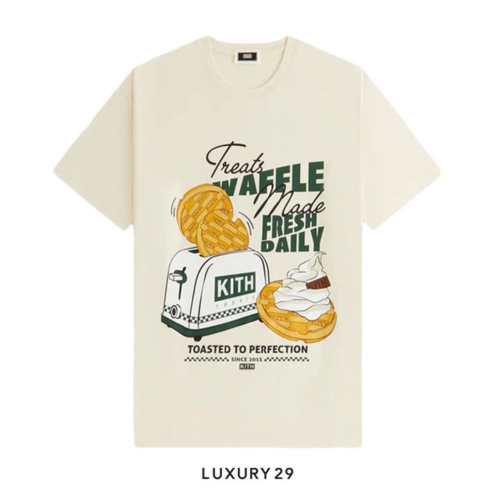 Kith Treats Waffle Toaster Vintage Tee(2XL, Neutrals)