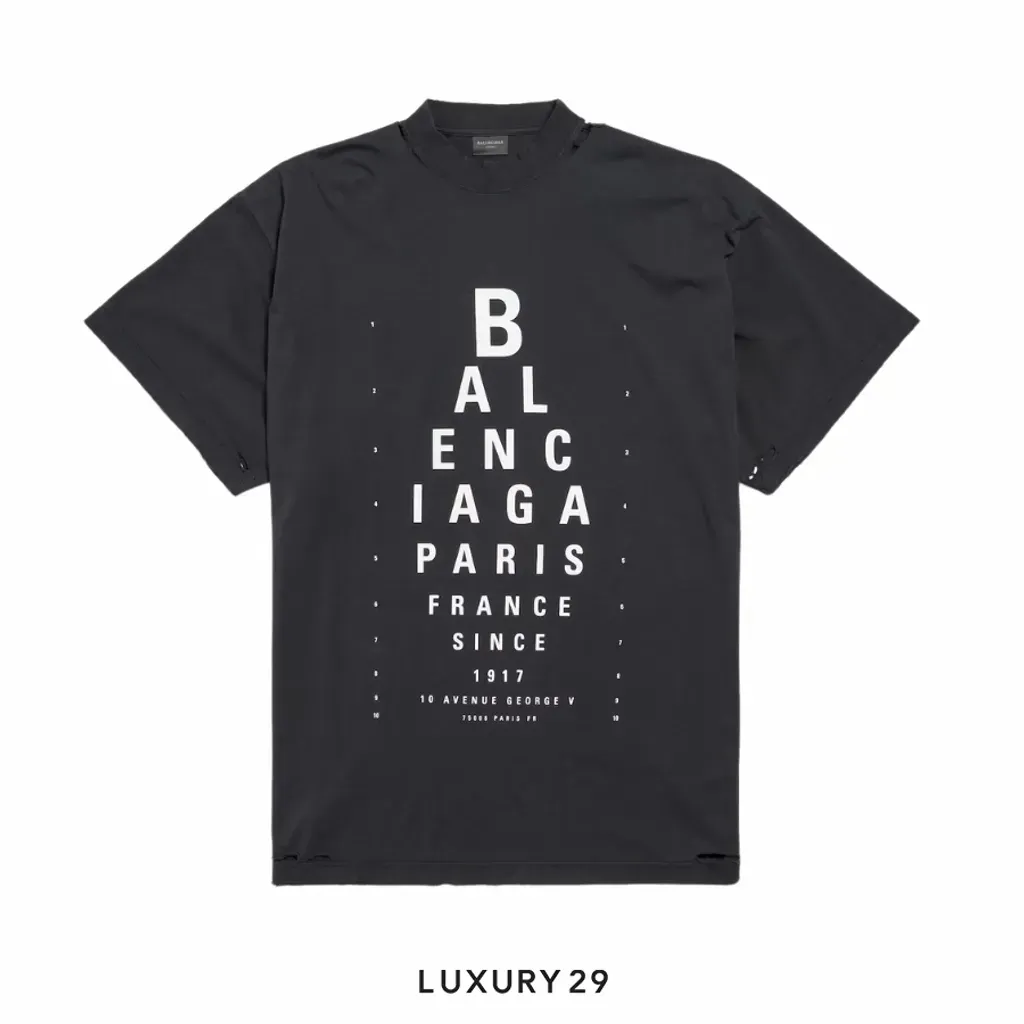 Balenciaga Women's Optical T-shirt Oversized in Black/white(One Size, Black)