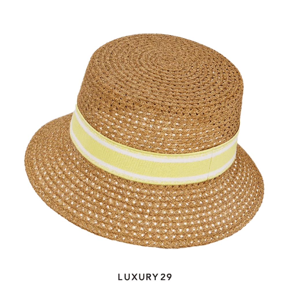 Dior Dioriviera D-Bobby Small Brim Hat Straw with Lemon