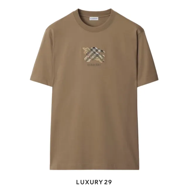 Burberry EKD Check Cotton T-shirt Clay Brown