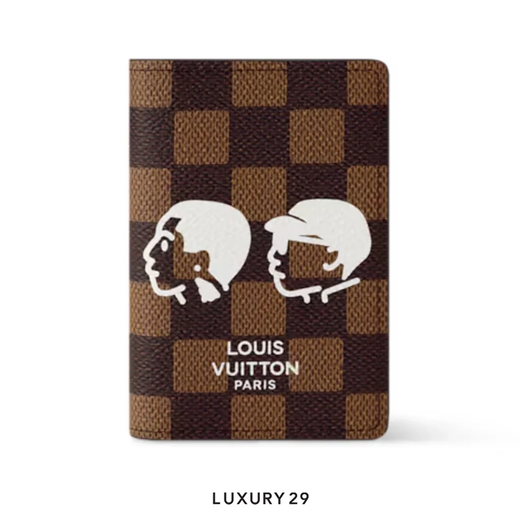 Louis Vuitton LV Pocket Organizer Wallet Damier Phriendship Canvas Brown(Small, Brown)