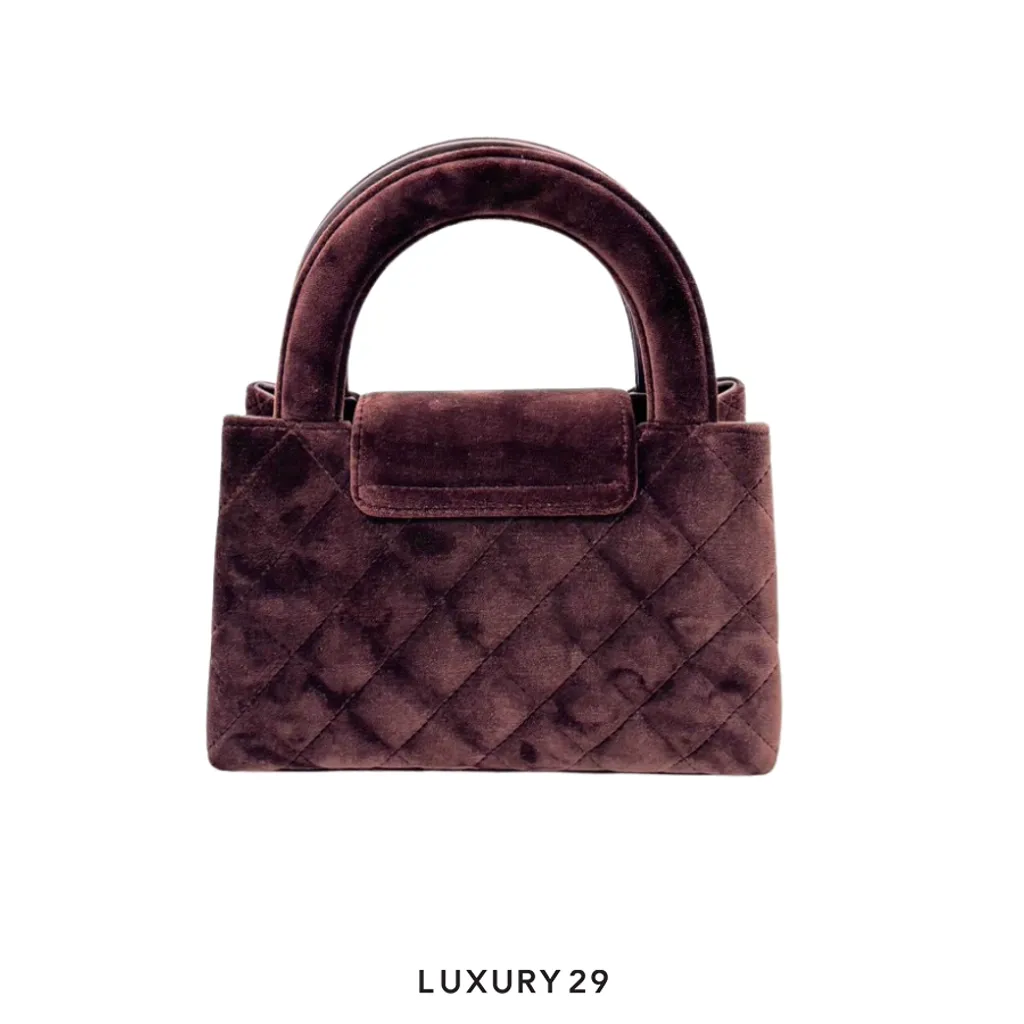 Chanel Mini Shopping Bag Red Velvet(Mini, Brown)
