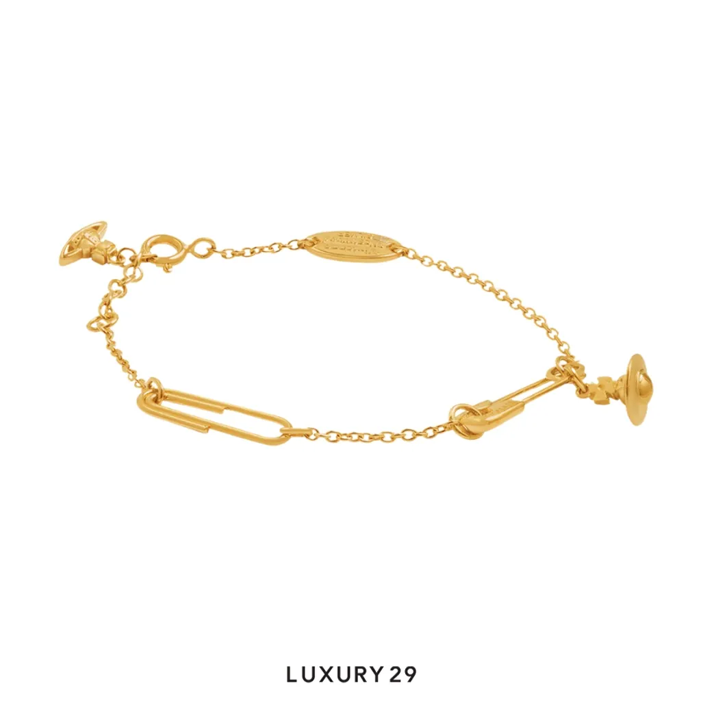 Vivienne westwood SAFETYPIN Bracelet SS25 GO U (SET6)(Free Size, Gold)