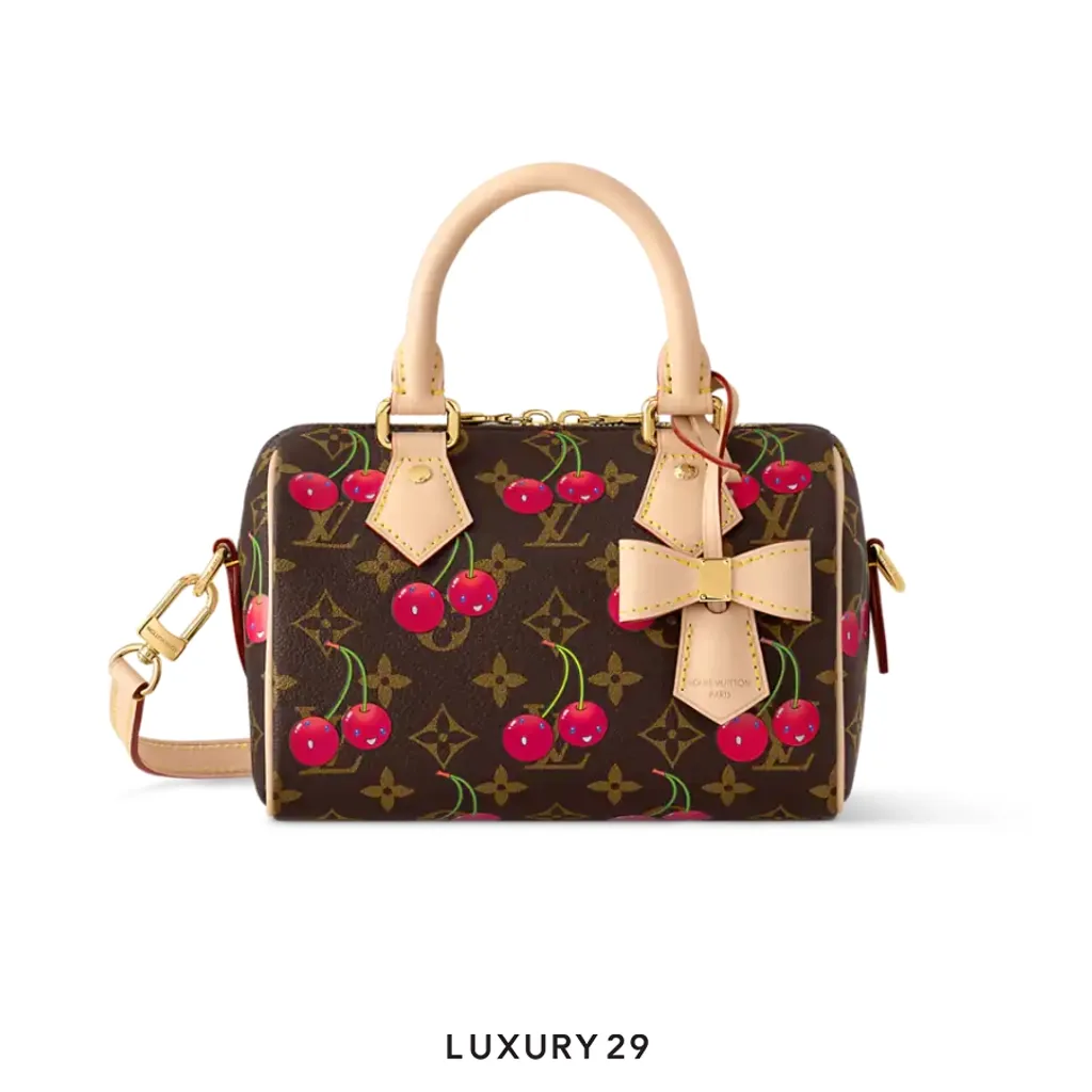 Louis Vuitton LV x TM - Speedy Bandouliere 20 bag Monogram cherry canvas Brown(Small, Brown)